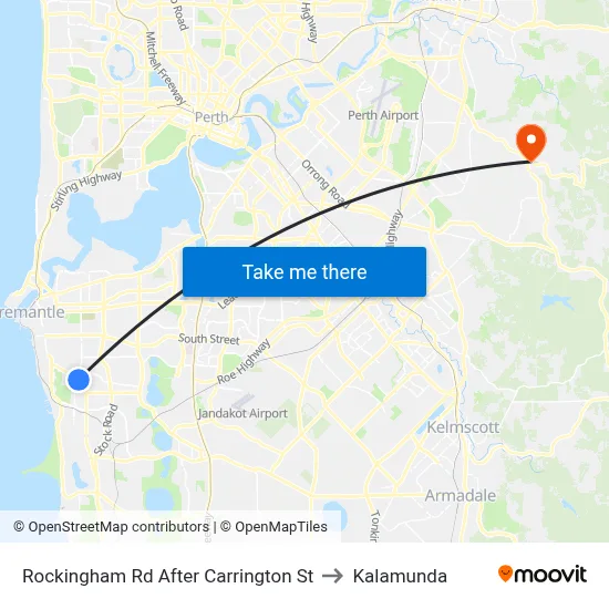 Rockingham Rd After Carrington St to Kalamunda map