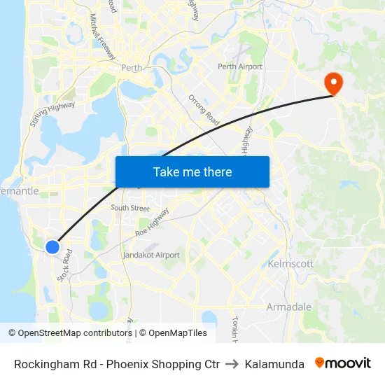 Rockingham Rd - Phoenix Shopping Ctr to Kalamunda map