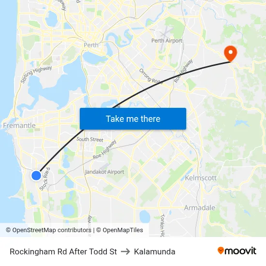 Rockingham Rd After Todd St to Kalamunda map