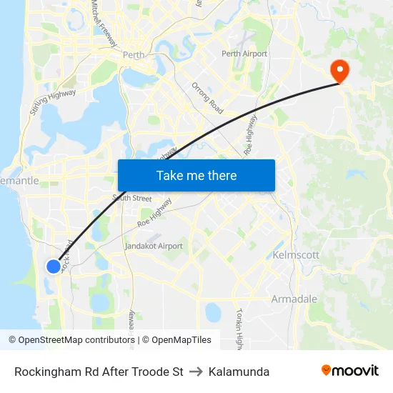 Rockingham Rd After Troode St to Kalamunda map