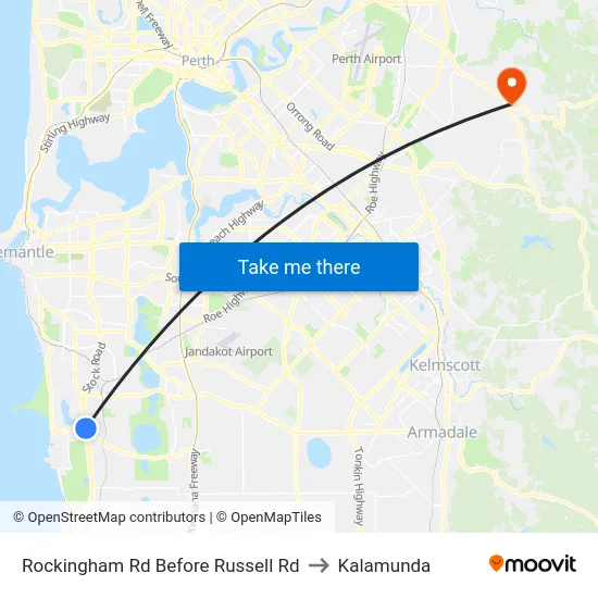 Rockingham Rd Before Russell Rd to Kalamunda map