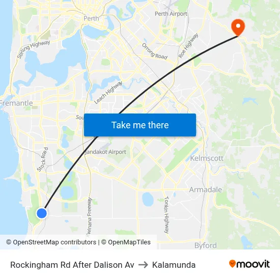 Rockingham Rd After Dalison Av to Kalamunda map