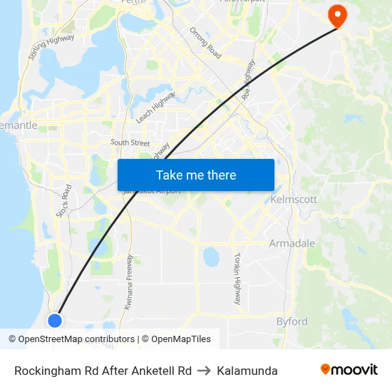 Rockingham Rd After Anketell Rd to Kalamunda map