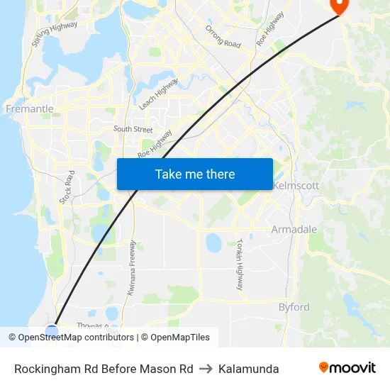 Rockingham Rd Before Mason Rd to Kalamunda map