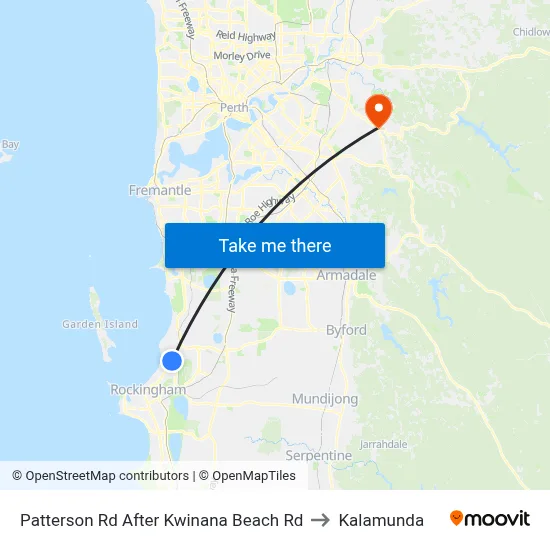 Patterson Rd After Kwinana Beach Rd to Kalamunda map