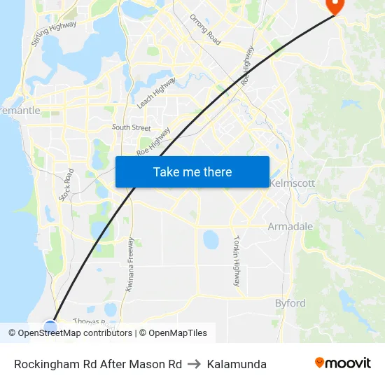 Rockingham Rd After Mason Rd to Kalamunda map