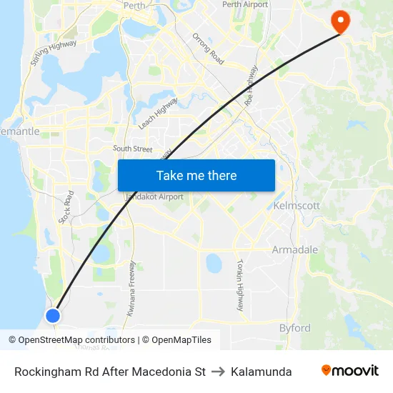 Rockingham Rd After Macedonia St to Kalamunda map