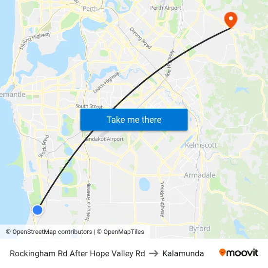 Rockingham Rd After Hope Valley Rd to Kalamunda map