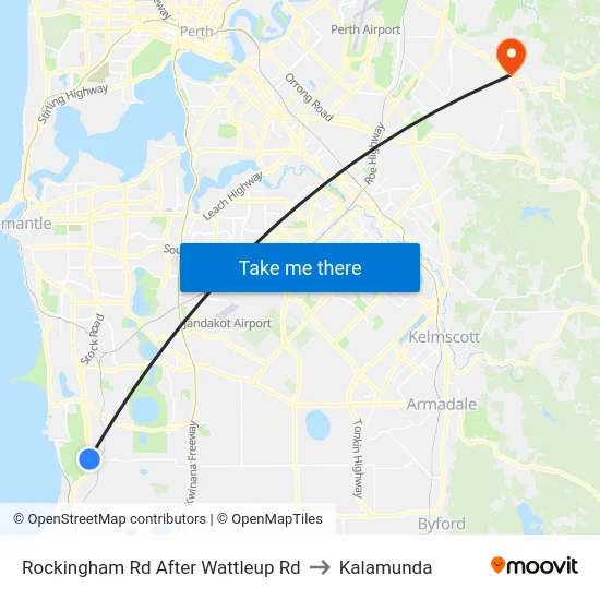 Rockingham Rd After Wattleup Rd to Kalamunda map