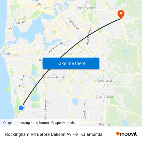 Rockingham Rd Before Dalison Av to Kalamunda map