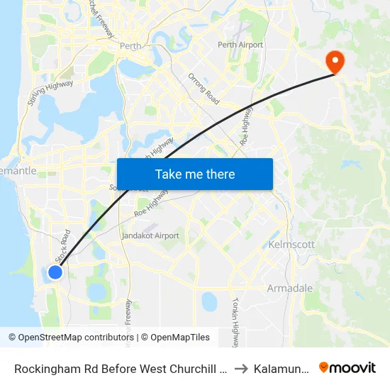 Rockingham Rd Before West Churchill Av to Kalamunda map