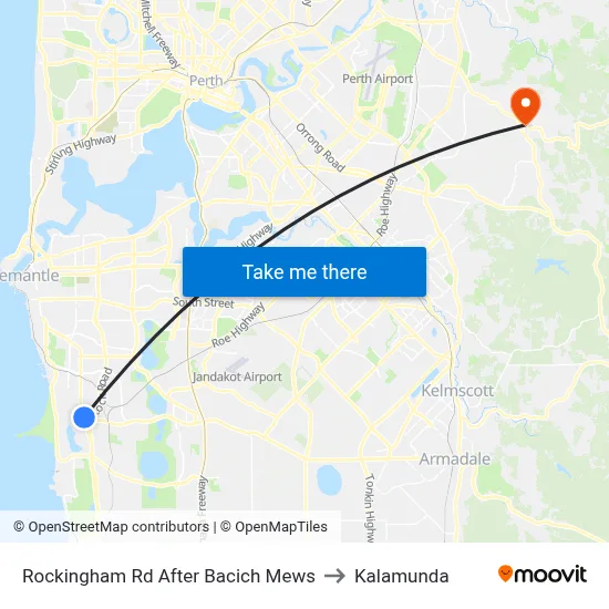 Rockingham Rd After Bacich Mews to Kalamunda map