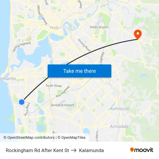 Rockingham Rd After Kent St to Kalamunda map