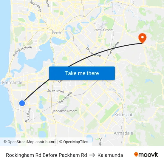 Rockingham Rd Before Packham Rd to Kalamunda map