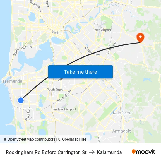 Rockingham Rd Before Carrington St to Kalamunda map