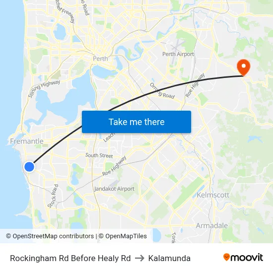 Rockingham Rd Before Healy Rd to Kalamunda map