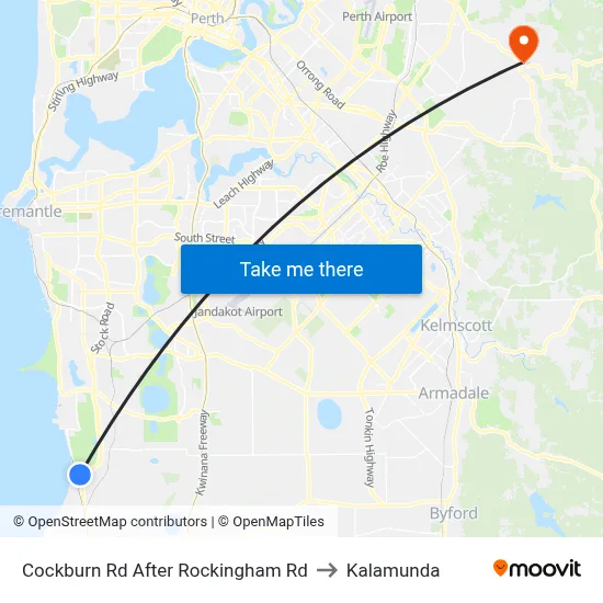 Cockburn Rd After Rockingham Rd to Kalamunda map