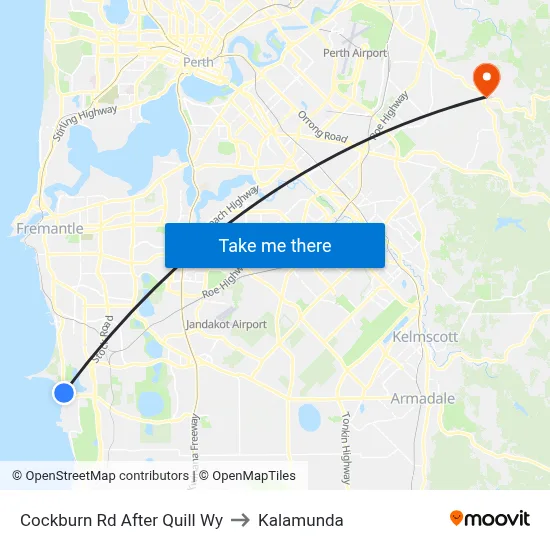 Cockburn Rd After Quill Wy to Kalamunda map