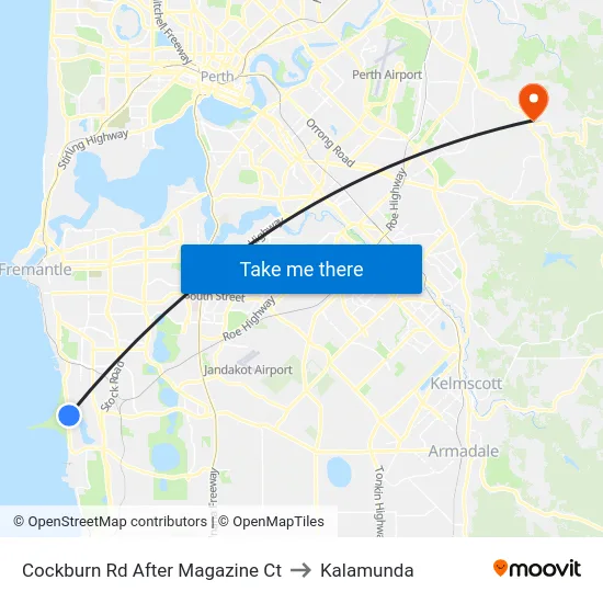 Cockburn Rd After Magazine Ct to Kalamunda map