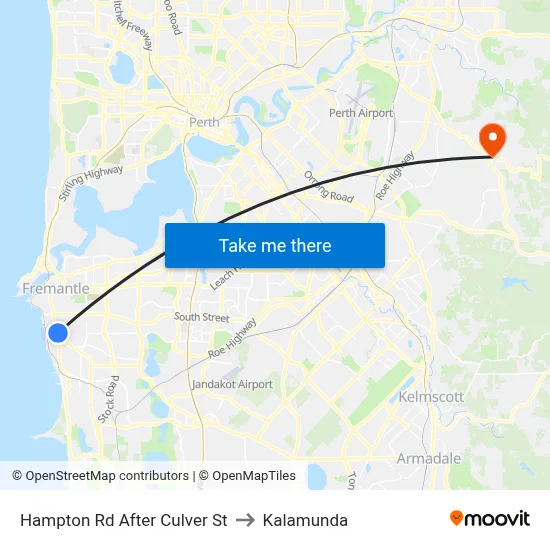 Hampton Rd After Culver St to Kalamunda map