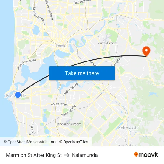 Marmion St After King St to Kalamunda map