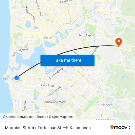 Marmion St After Fortescue St to Kalamunda map