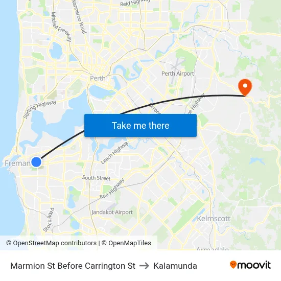 Marmion St Before Carrington St to Kalamunda map