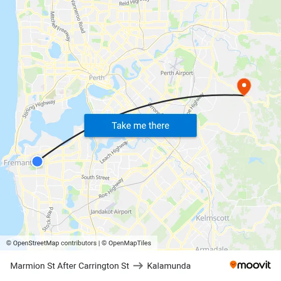 Marmion St After Carrington St to Kalamunda map