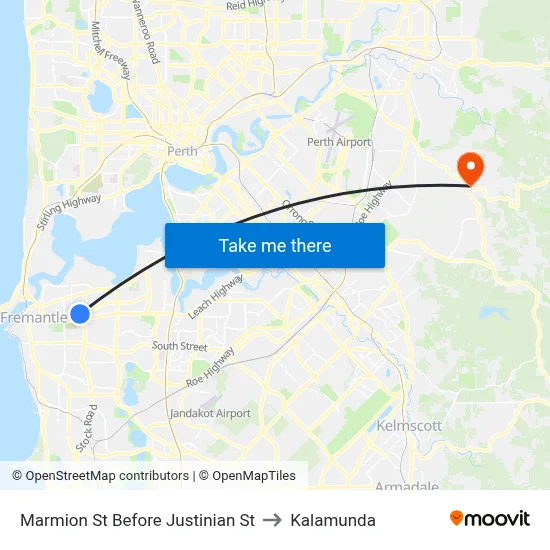 Marmion St Before Justinian St to Kalamunda map