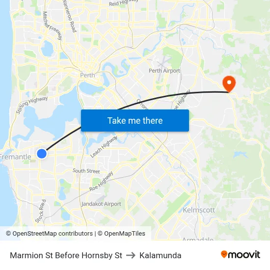 Marmion St Before Hornsby St to Kalamunda map