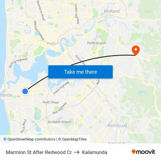 Marmion St After Redwood Cr to Kalamunda map