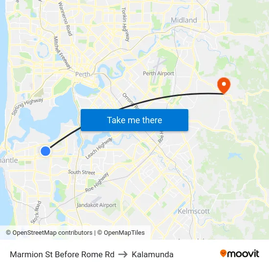 Marmion St Before Rome Rd to Kalamunda map