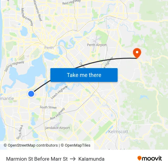 Marmion St Before Marr St to Kalamunda map