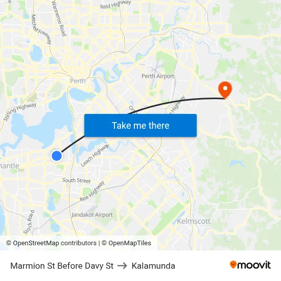Marmion St Before Davy St to Kalamunda map