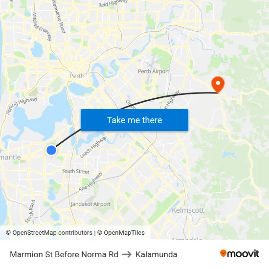 Marmion St Before Norma Rd to Kalamunda map