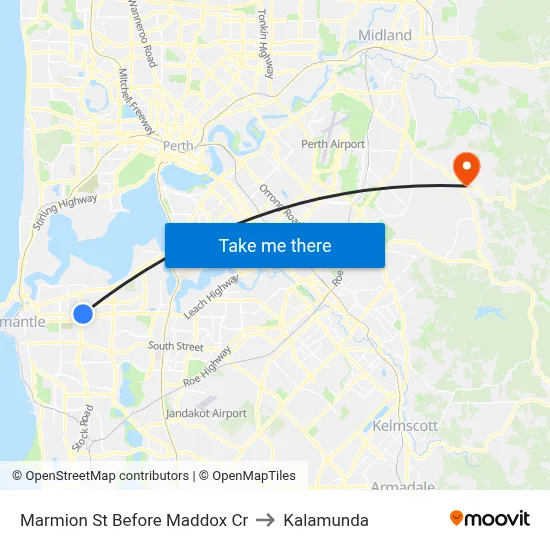 Marmion St Before Maddox Cr to Kalamunda map