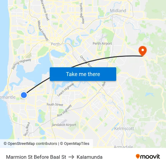 Marmion St Before Baal St to Kalamunda map