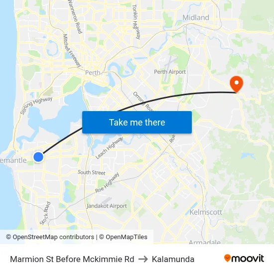 Marmion St Before Mckimmie Rd to Kalamunda map