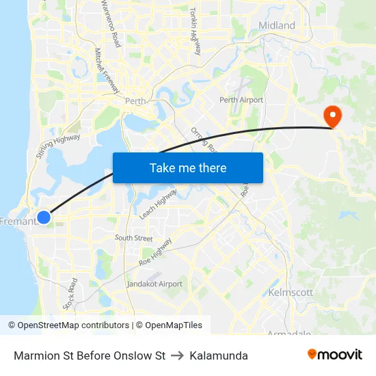 Marmion St Before Onslow St to Kalamunda map