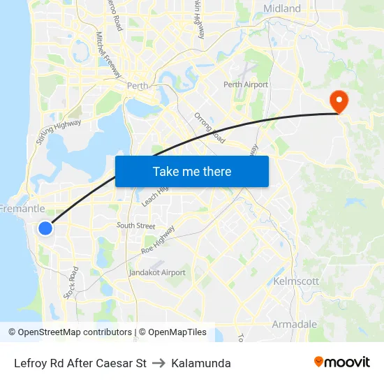 Lefroy Rd After Caesar St to Kalamunda map