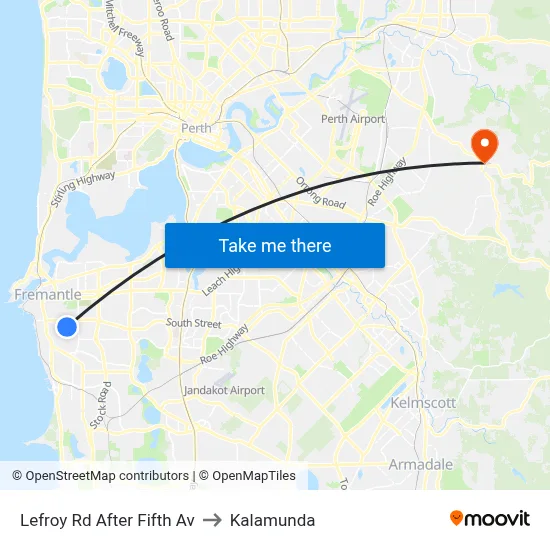 Lefroy Rd After Fifth Av to Kalamunda map