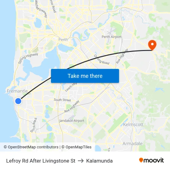Lefroy Rd After Livingstone St to Kalamunda map