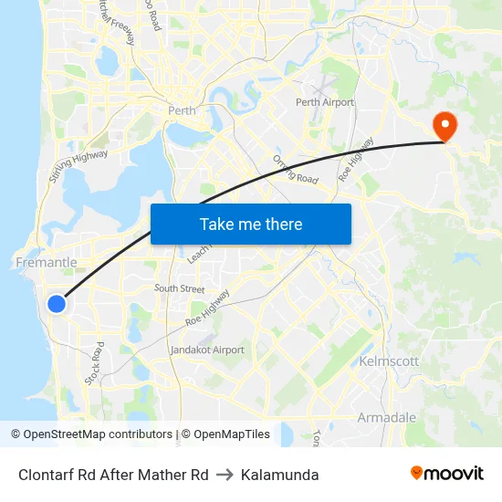 Clontarf Rd After Mather Rd to Kalamunda map