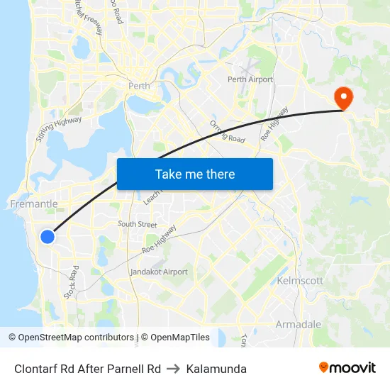 Clontarf Rd After Parnell Rd to Kalamunda map