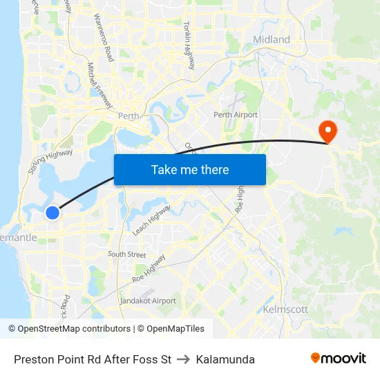 Preston Point Rd After Foss St to Kalamunda map