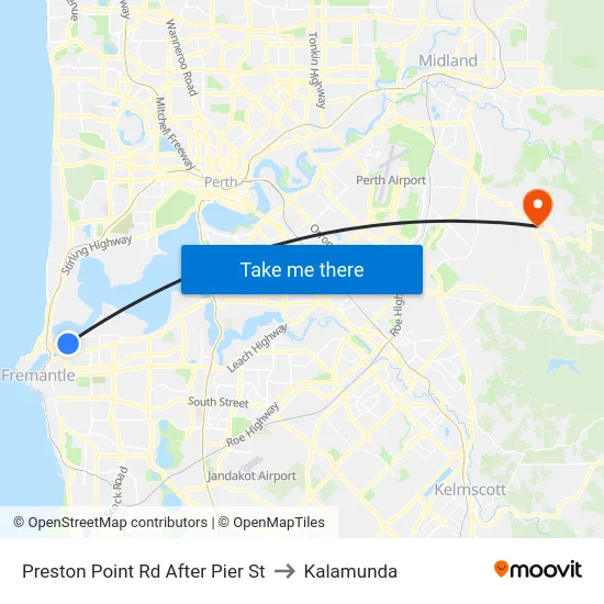 Preston Point Rd After Pier St to Kalamunda map
