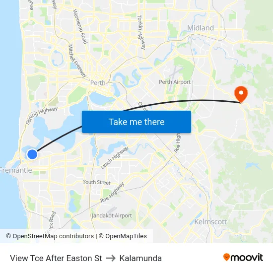View Tce After Easton St to Kalamunda map