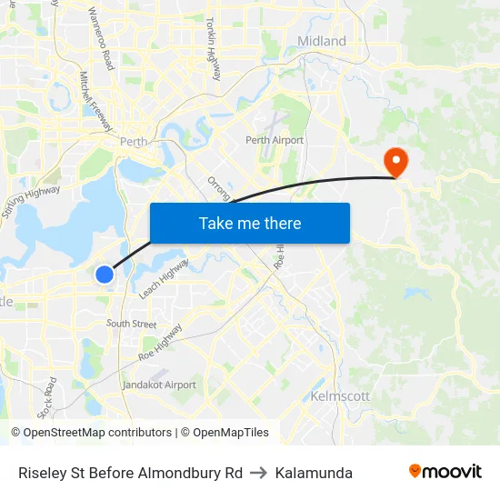 Riseley St Before Almondbury Rd to Kalamunda map