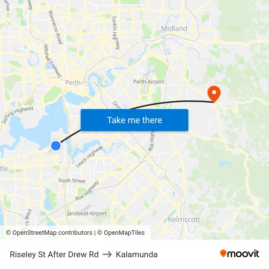 Riseley St After Drew Rd to Kalamunda map