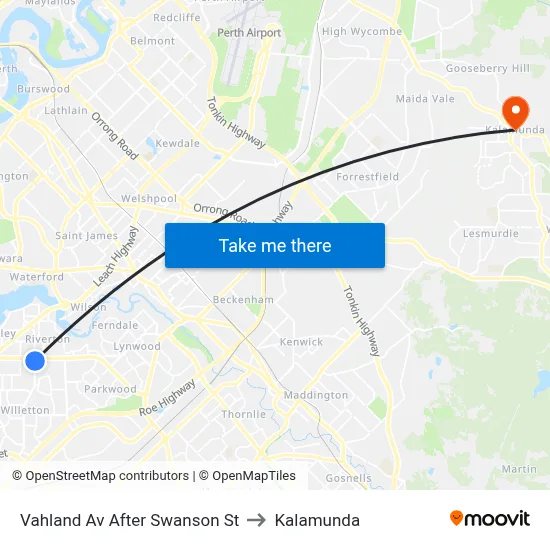 Vahland Av After Swanson St to Kalamunda map